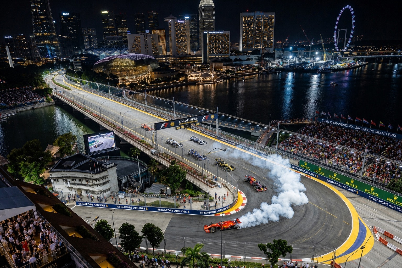 The view from Turn 13, Marina Bay Street Circuit